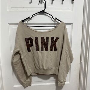 PINK Victoria's Secret Cropped Hoodie with Leopard Print